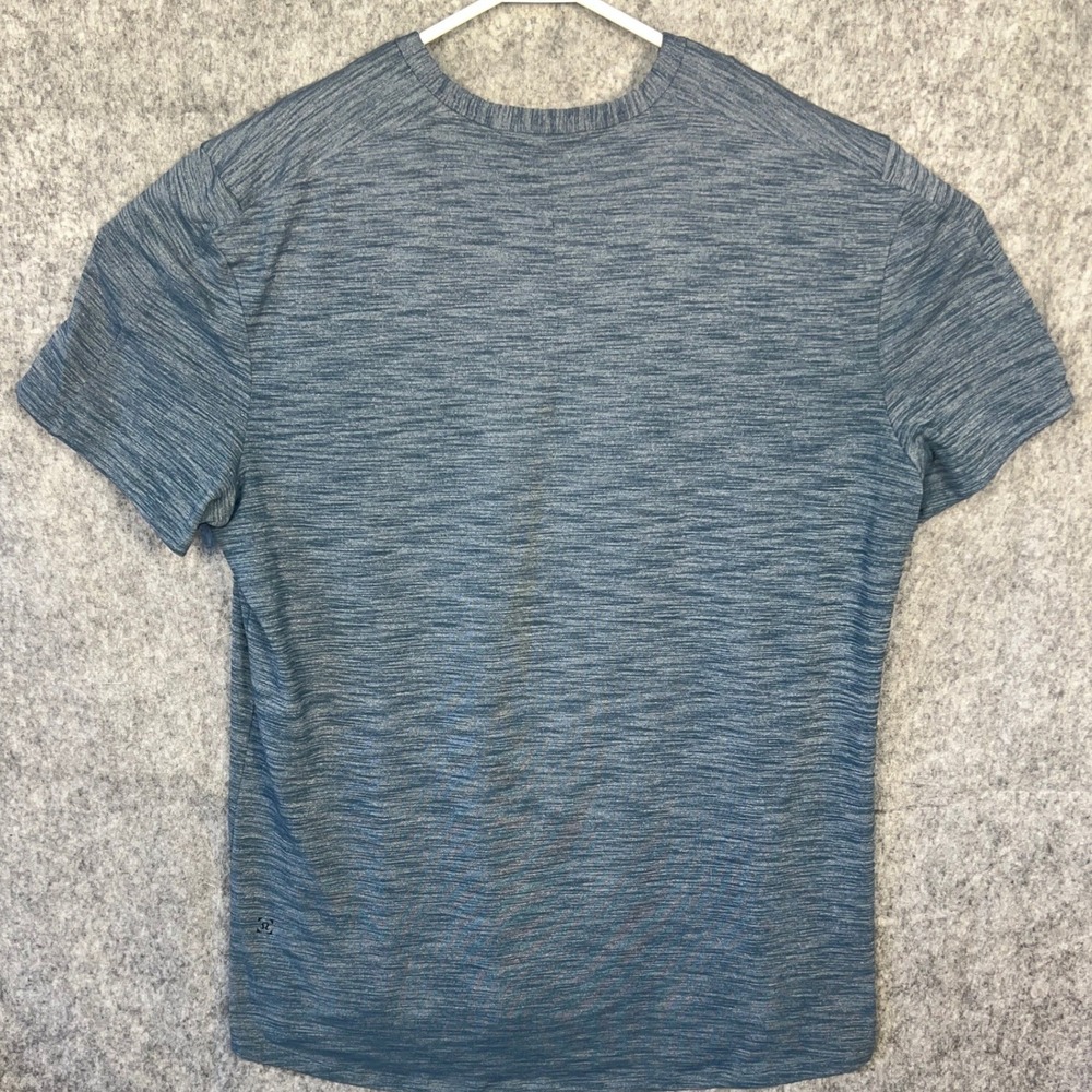 Lululemon Metal Vent Tech Short Sleeve Shirt Blue Heathered Men's Large Training - Picture 2 of 7